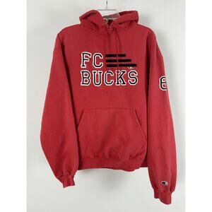 Champion FC Bucks Sweatshirt Hoodie Red Soccer Training Varsity